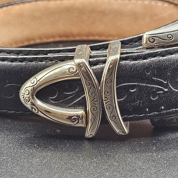 Brighton Black Leather Belt with Silver Buckle | Small 28 - Picture 2 of 6